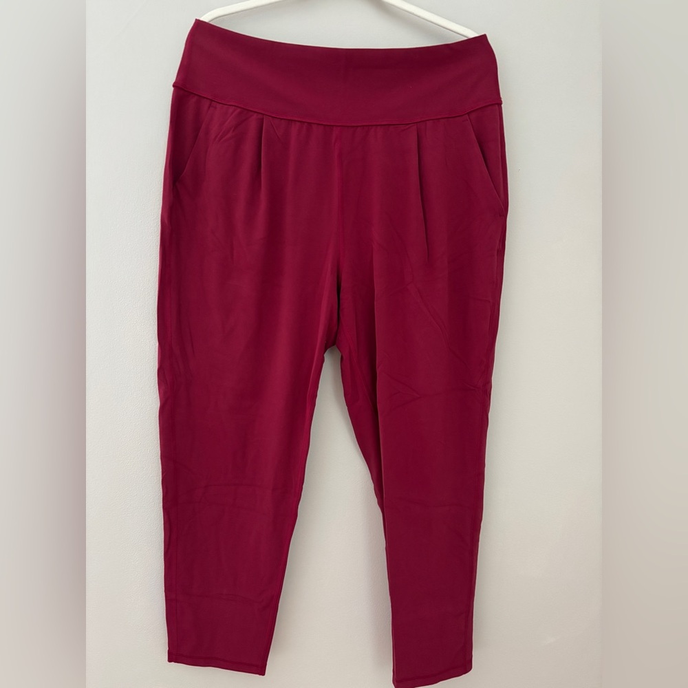 Athleta Red Elation Pants with Relaxed Tapered Fit